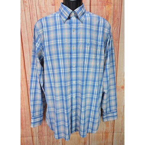 Southern Tide Mens Intercoastal Plaid Shirt Medium Button-Down Nylon Blend - Picture 1 of 7